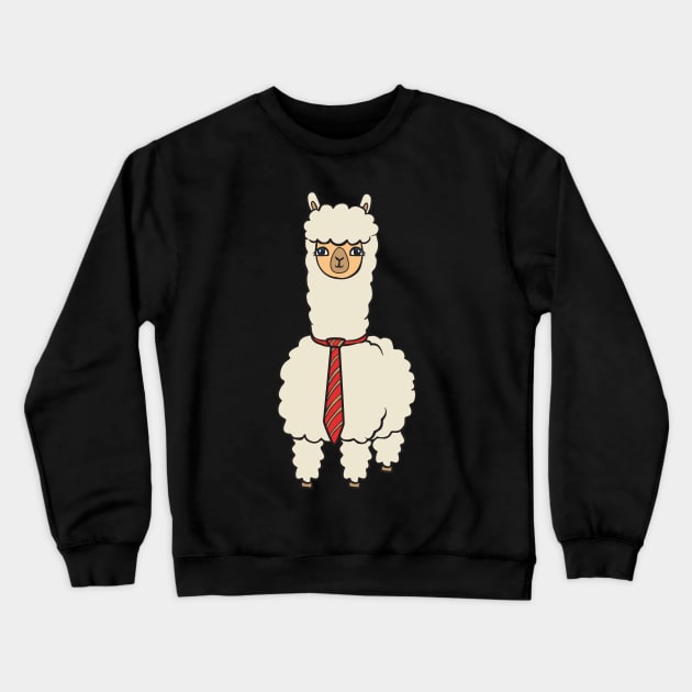 Alpaka mit Krawatte Crewneck Sweatshirt by theanimaldude